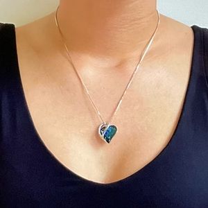 Blue Heart Silver Necklace